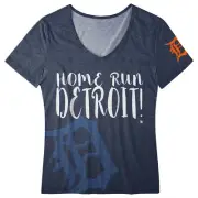 FOCO MLB Women's Detroit Tigers Home Run V-Neck Tee