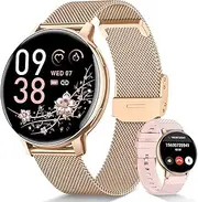 SWGOTA Women's Smartwatch 1.39 Inch Fitness Watch with Phone Function 24H Heart Rate Monitor SpO2 Sleep Monitor Menstrual Cycle 120 Sports Modes 400 Dials Pedometer Fitness Tracker IP68 iOS Android