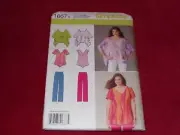 SIMPLICITY #1667 - LADIES COLD SHOULDER TOP-BLOUSE & PANT PATTERN XXS-XXL FF