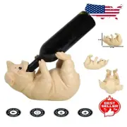 Playful Resin Pig Sculpture Wine Rack - Perfect for Country-Themed Spaces