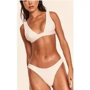 White Boomerang Tanga Bikini Bottom, White