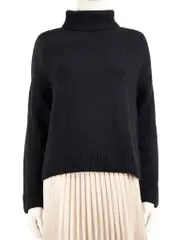 Navy Cashmere Turtleneck Jumper