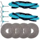 4 Mop Cloths and Brushes Set for Cecotec For Conga 20090 ProAI Cleaning