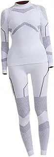 [Frediuo] Women Thermal Underwear Set Women Long Sleeve Set Long Johns Top Bottom Quick Drying Thermal Base Layer for Sports Outdoor