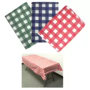 2 Pc Reusable Checkered Tablecloth Vinyl for Picnic Party Table Cover in Gingham