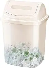 Bathroom Trash Can with Swing Lid - 3.17 Gallon Kitchen Trash Can Wastebasket,Space Saving Garbage Bin for Compact Spaces, Living Room, Bedroom, Under Table