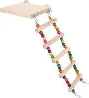 EXAOMBLE Pet Platform Ladder Animal Bell Aviary Feeder Cockatiels Teaser Stands Bird Play Stand Parrot Training Perch Hutch Perching Perches Game Grind Budgie Ladder Gnaws Rat Wooden