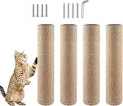 4 Pcs Cat Scratching Post Replacement for Indoor 15.7 x 3.1 Inches Cats Tree Replacement Parts Natural Jute Pole Part Cat Scratch Posts Refill with M8 Screws Spare Cat Furniture Accessories