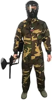 Maddog Tactical Paintball Rip Stop Coverall Jumpsuit - Woodland Camo - Small
