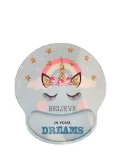 Unicorn Wrist rest Mouse pad, "Believe in Your Dreams" - Psalm 46:10 Mousepad