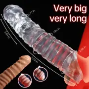 Penis Extension Extender Sleeve Cock Sheath Girth Enhancer 9.84" in Male Condoms