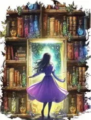 5D Magic Bookshelf Diamond Painting Kits for Adults -Book DIY Diamond Art Kits,