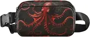 [XYMZR] Scary Sea Monster Black Fanny Pack Hip Bag Belt Bag for Women Man Fashion Waist Pack Water-repellent Crossbody Bag for Halloween Costumes Running Hiking Jogging Travel Sport, Multi-colored, one