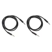 2Pcs 3.5mm 1/8" Male TRS to 6.35mm 1/4" Male TRS Audio Cable 3.3Ft/1M Black