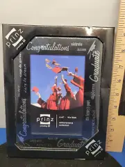Graduation Picture Frame Black and Silver 4x6 8 Inches Tall 364