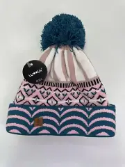 & WOOLK Brand Ladies Pom Pom Beanie Hat Fleece Lined Bright Colorful Pink Teal