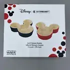 Le Creuset x Disney Mickey Mouse Red and Black Stoneware Ramekins Set of 2 NEW