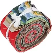 TEHAUX 26pcs Patchwork Fabric Strips Craft Bundle for Quilting Sewing DIY Projects Bright Vibrant