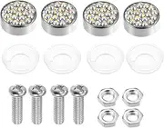 X AUTOHAUX 1 Set Bling Car License Plate Fasteners Screws Caps Covers Multicolor Universal Rhinestone License Plate Bolt Cap Plastic Washer