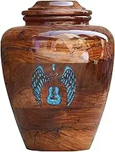 Wooden Urns for Human Ashes Adult, Cremation Urns for Adult Ashes Funeral Urns Wooden Urn Box, Keepsake Pet Urn Memorial Urn (Rosewood Urn, Medium (160 Cu/in))