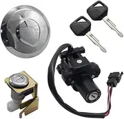 MZBZUTEDEE Motorcycle Ignition Key Switch Fuel Gas Cap Seat Lock Kit Fit for Honda XL125V 2001-2006 35010-KPC-640 35100-KPC-640 17620-KPC-641