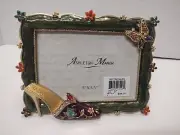 ASHLEIGH MANOR Enamel Frame Butterfly Picture Photo Faux Crystals Rhinestone