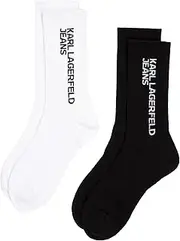 [KARL LAGERFELD JEANS] Women's Essential Logo Socks, white/black
