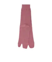 Tabi-toe ribbed-knit socks M Pink