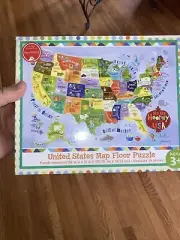 C.R. Gibson United States Map Floor Jigsaw Puzzle Game for Kids, 74pc
