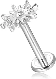 [Lantine] Labret Piercing Titanium G23 8 mm Internally Threaded Flat Back Piercing Ear Cartilage Helix Tragus Conch Piercing