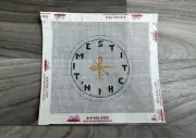 STITCHIN' TIME NEEDLEPOINT CANVAS CLOCK CROSS STITCH HAND PAINTED
