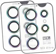 ETHZZLE 2 Pack Phone Camera Lens Protectors Tempered Glass Camera Lens Cover for S23 Ultra with Easy Install