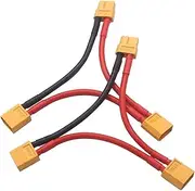 2Pack ShareGoo 100mm XT60 XT-60 Serial Series 12AWG Soft Silicone Cable Adapter for RC Lipo Battery Charger,1 Female XT60 Plug to 2 Male XT60 Connector