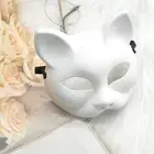 Halloween Costume Cats Mask Women Men Party Half Face Mask Coaplay Props﻿ _co