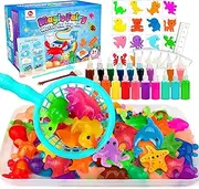 Mocoosy 20 Colors Magic Water Elf Toy Kit, Aqua Fairy Water Gel Kit with 20 Magic Gel and 18 Shape Molds, Aqua Art Magic Paint Set DIY Crafts Game Activities Gifts for Kids Ages 5 6 8 10 12