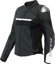 Dainese Rapida, leather jacket women , color: Matt-Black/Matt-Black/White , size: 48