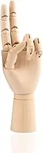 11.8-inch Realistic Art Wooden mannequins, Flexible and Movable Fingers and Wrist Joints, Left and Right Hand Art mannequins for Sketching, Painting, Hand Jewelry Display (Left)