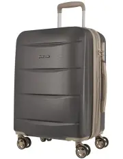 [PIERRE CARDIN] Musee 54cm Cabin Hard-Shell 2-Tone Suitcase in Graphite