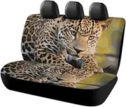 BVNMT Rear Seat Cover for Car Dog Car Seat Cover African Leopard Non-Slip Durable Rear Seat Protector for Cars SUV &Truck