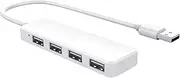 Ultra Slim USB Hub 4-Port USB 2.0 Hub White