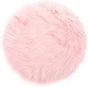 Beaupretty Small Fluffy Rug Small Fuzzy Rug Round Fluffy Rug Faux Fur Rugs for Bedroom Circle Faux Fur Rug Fluffy Round Rug Round Fuzzy Rug Plush Pink