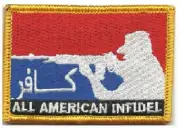 VELCRO® BRAND Fastener Morale HOOK PATCH merican INFDL Full Color 3x2"