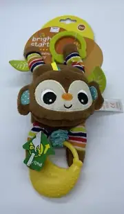 Bright Starts Banana Tantrum Plush Monkey Baby Toy Teether Lovey Brown