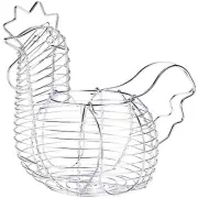 Metal Wire Egg Baskets for Eggs, Chicken Shaped Egg Holder, Rustic Round9898