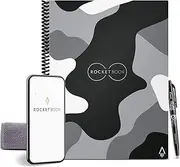Rocketbook Smart Reusable Notebook - Lined Eco-Friendly Notebook with 1 Pilot Frixion Pen & 1 Microfiber Cloth Included - Lunar Winter Cover, Camo Notebook, Letter Size (8.5" x 11")