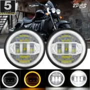 2pcs 5-3/4 inch 5.75" LED Headlight Projector For Rocket 3 Thunderbird