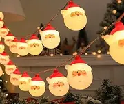 Christmas Decorations String Lights, 6.6 FT 10 LED Santa Fairy Christmas Lights Battery Powered Holiday Decorations for Home Garden Bedroom Party Ornaments Décor Indoor Outdoor