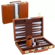 Backgammon Set 2 Players Classic Backgammon Sets for Adults Board Small Brown