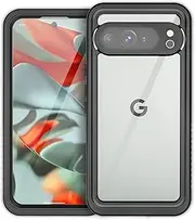 Google Pixel 9 Pro XL Waterproof Case, IP68 Full Sealed Underwater Protective Cover, Waterproof Shockproof Snowproof Dirtproof with Built-in Screen Protector for Google Pixel 9 Pro XL (Black)
