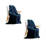 2X Throw Blanket Warm Cozy Double Sided Thick Flannel Coverlet Fleece Bed Sofa C